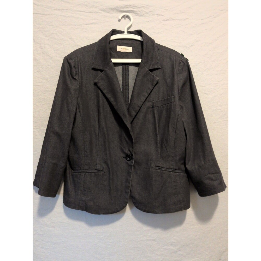 Covington  Blazer Womens Large Orange Suede Leather Jacket Career Work Office